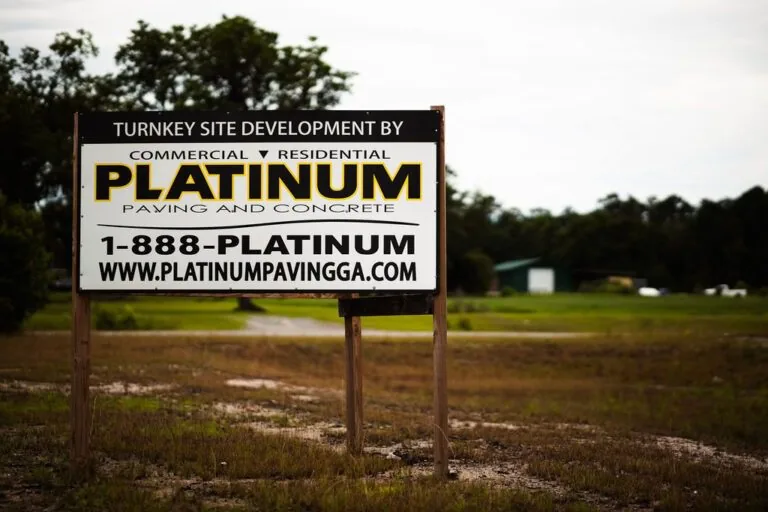 Platinum Paving sign. sign.