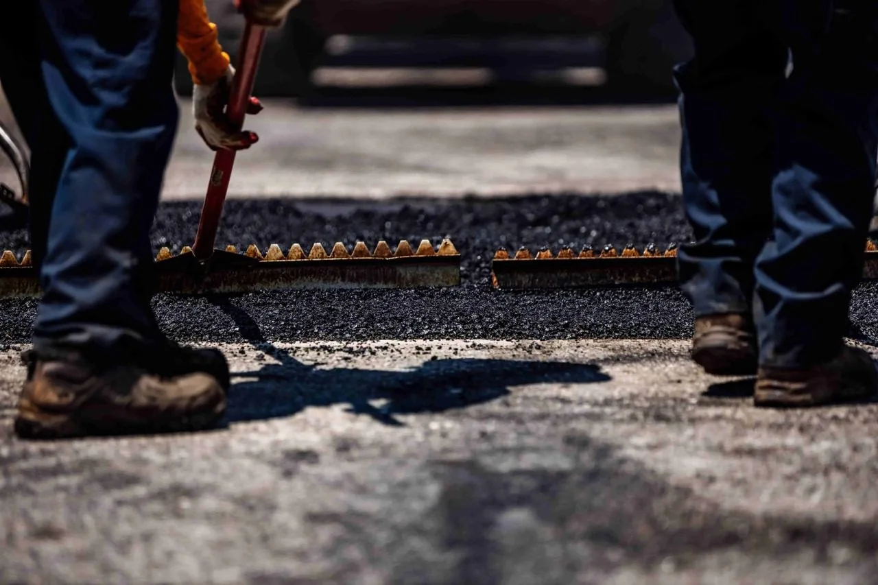 Platinum Paving patches a large pothole