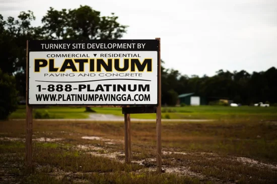 Platinum Paving sign. sign.