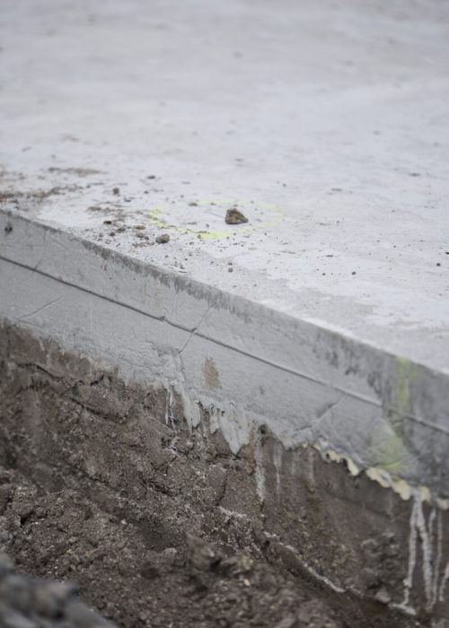 Closeup of concrete slab