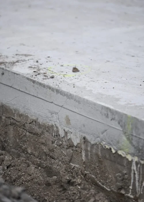 Closeup of concrete slab
